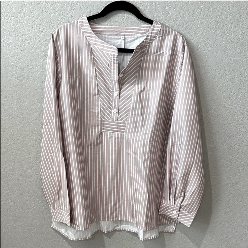 Chic Striped Button-Up Blouse